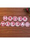 11 Letters Red and White Drawstring Happy Birthday Written Wooden Christmas Tree Ornament