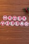 11-Letter Red and White Stringed Wooden Christmas Tree Ornament with Happy New Year Written (5671) - 4