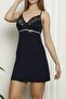 Women's Nightgown Rope Strap Viscose Lycra Lace Gray - 2