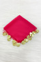 Fuchsia Gold Chiffon Halay Handkerchief 5 Pieces, Bride Groom Wedding Henna Circumcision Engagement Bride - 4