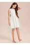 Ecru Elegant Short Asymmetrical Girls Dress Birthday Prom Graduation Dress - 3
