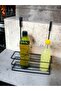 Kitchen Bathroom Cabinet Closet Single Shelf with Door Organizer Rack Metal Detergent Holder - 5