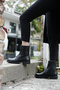 Women's Lace-Up Side Zipper Casual Boots Sirus Black - 4