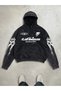 Streetwear Vintage Print Detail Hooded Sweatshirt