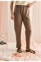 Women's Pale Effect Coffee Color Elastic Waist Sweatpants - 5