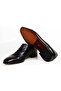Black Color Lace-Up Genuine Leather Men's Shoes - 3