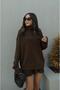 Bitter Brown Turtleneck Knitwear Skirt Suit 122-00511 - 4