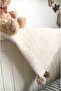 Plush Baby Blanket/Wellsoft Baby Blanket 110X100 cm Baby Blanket with Pompom/ Stroller Cover - 3