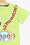 Boy's Shorts Suit Giraffe Printed, Age 1-4, Pistachio Green - 3