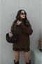 Bitter Brown Turtleneck Knitwear Skirt Suit 122-00511 - 2