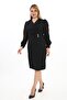 Double Breasted Neckline Chiffon Sleeve Button Detail Evening Dress 157 - 2