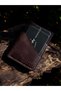 Chocolate Color Handmade Genuine Leather Card Holder - Minimalist and Stylish Design - 4 Compartments