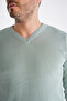 Mint Men's 100% Cotton V-Neck Knit Sweater Trıst-1102 - 5