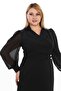 Double Breasted Neckline Chiffon Sleeve Button Detail Evening Dress 157 - 3