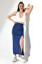 Diving Fabric Slit Long Skirt Maxi Length 92 Cm - 4