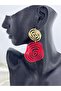 Design Spiral Hypnosis Gold Red Earrings New Year's Valentine's Day Modern