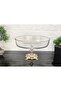 Oval Borcam Gold Cast Square Footed Presentation Dish with Gold Details 26 cm