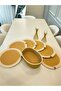 Jute, American Service Set, 6 Plates, 1 Bread Basket, Plate Base, Plate Set, Modern Lux Presentation - 2