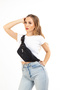 Unisex Crinkle Fabric Waist And Cross Strap Chest Shoulder Bag Freebag Black - 5