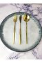 GOLD STAINLESS STEEL 18 PIECES ROUND FORM FORK KNIFE SPOON SET - 3