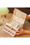 Luxe Jewelry Jewelry Box-Organizer-Large 3 Tiers-With Lock and Key-Modern Faux Leather - 4