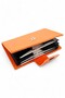 Orange Vegan Leather Accordion Card Holder Unisex Orange Luck Welfare Gift Wallet - 2