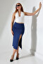 Women's Black Slit Detailed Long Midi Length Tight Pencil Skirt 4 Seasons - 5