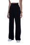 Women's New Season High Waist Lycra Comfort Model Straight Leg Velcro Closure Black Fabric Palazzo Pants - 5