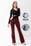 Women's Burgundy Winter Fleece-Lined High-Waisted Lycra Slimming Leggings Pants