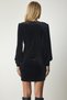 Deep V-Neck Padded Velvet Dress Black Lub0072 - 6
