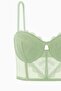 Fashion 2501 Rosali Soft Push up Padded Lace Bustier Bra Green - 4