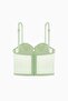 Fashion 2501 Rosali Soft Push up Padded Lace Bustier Bra Green - 2