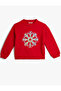 Snowflake Sequin Embroidered Raised Sweatshirt