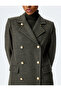 Buttoned Long Double Breasted Coat with Pockets - 6