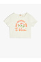 Crew Neck Short Sleeve Printed Crop T-Shirt