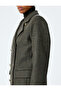 Buttoned Long Double Breasted Coat with Pockets - 7