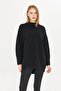 Women's Black Oversized Knitwear Tunic 1201 - 2
