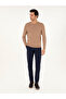 Navy Blue Slim Fit Cotton Blend Canvas Pants 50292336-Vr033