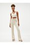 Flared Leg Trousers with Window Detailing - 2
