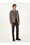 Brown Slim Fit Fabric Trousers 50292514-Vr029 - 3