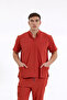 Single Top Snap Fastener Lycra Men's Doctor and Nurse Surgical Jersey Tile |   Brlsnapsm - 4