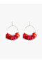Straw Earrings - Floral Pattern and Multicolor
