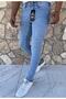 Men's Jeans Skinny Fit Lycra Ice Blue With Tabs - 2