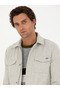 Gray Melange Slim Fit Wool Blend Textured Cashmere Coat 50274681-Vr086 - 2