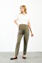 Maternity Flexible Waistband Adjustable Mom Fit Classic Gabardine Trousers Khaki - 3
