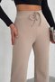 Women's Modal Fabric Ribbed Sardon Winter Trousers - Beige - 7
