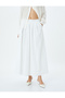 Lined High Waist Pocket Long Skirt - 3