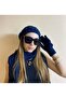 Women's Navy Blue Knitted Beanie, Scarf, and Gloves Set - New Year's Gift Winter 3-Piece Set - 4