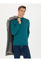 Light Petrol Slim Fit Crew Neck Basic Knitwear Sweater 50270172-Vr242