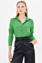 Women's Grass Green Long Sleeve Plain Shirt ARM-18Y001176 - 2